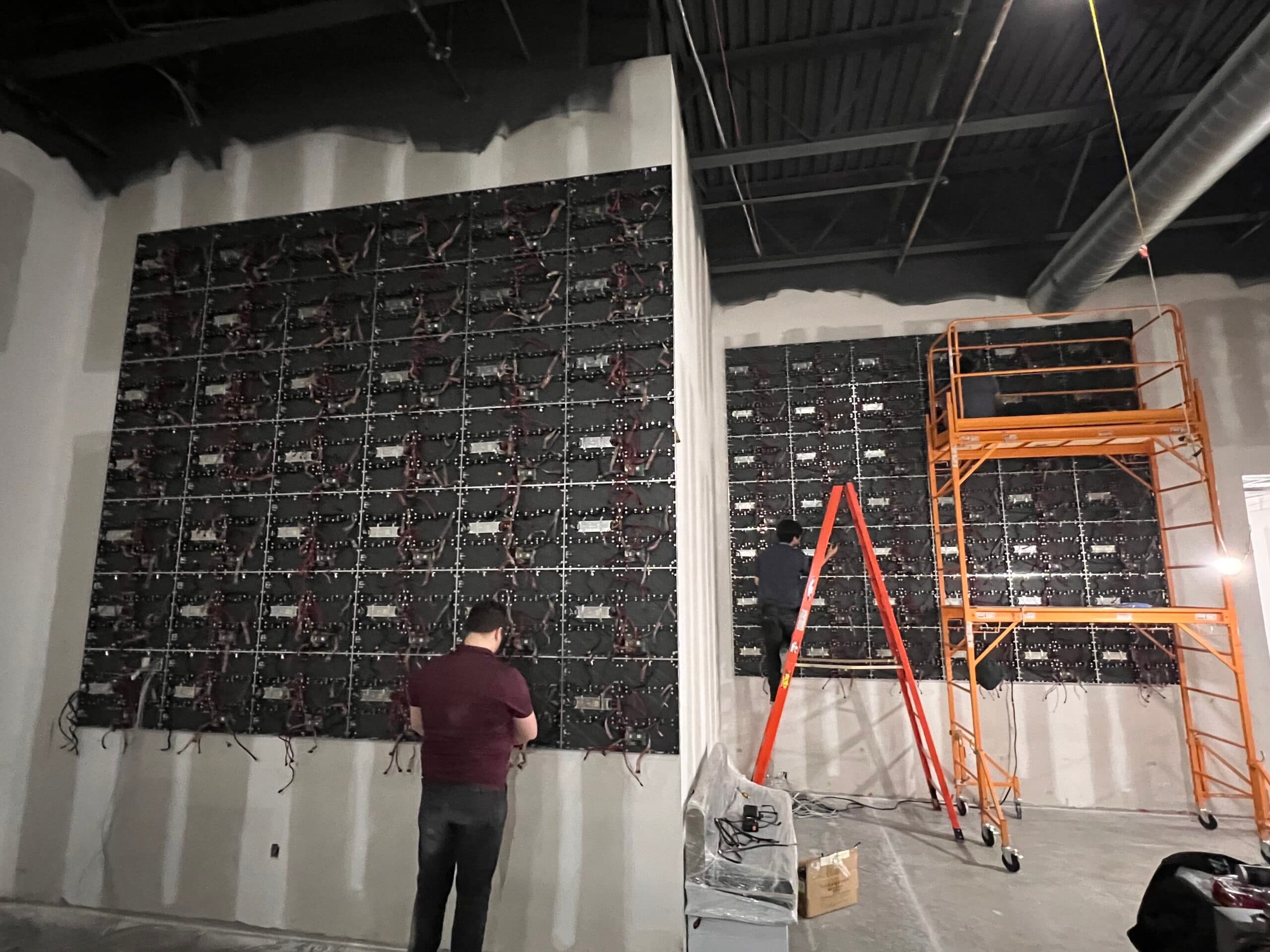 Local Food Court Dual Video Wall Installation In Progress